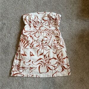 Billabong Strapless Cotton Dress with Brown Floral Design. So cute for vacation!